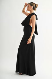 Waitlist 7/25 • Liv Sleeveless Halter Open Back Maxi Dress Black