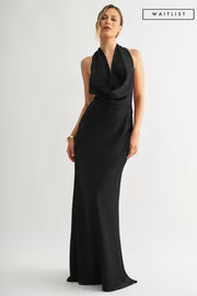 Waitlist 7/25 • Liv Sleeveless Halter Open Back Maxi Dress Black